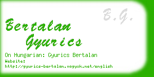 bertalan gyurics business card